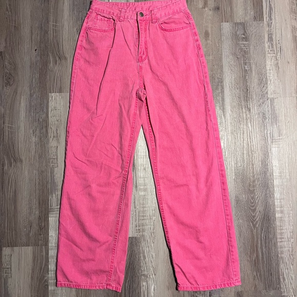 Bright Pink Denim Jeans - Picture 1 of 2